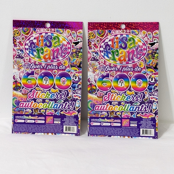 Lisa Frank Over 600 Stickers! Autocollants!, Set of 2, 5 Sticker Sheets On Each - Picture 3 of 5